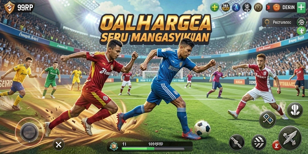 Tangkapan layar gameplay yang menunjukkan aksi olahraga yang mendebarkan.