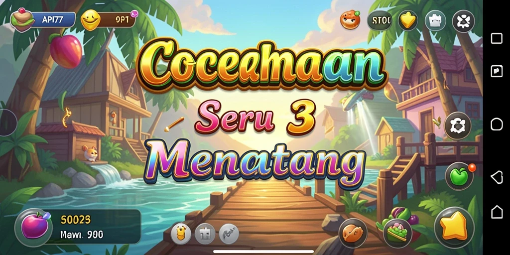 Tampilan screenshot API77 menunjukkan gameplay Match-3 yang seru.