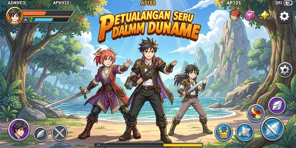 Screenshot gameplay seru dari API88 dengan karakter anime yang menawan.
