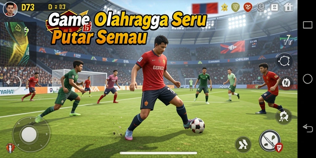 Screenshot D73 memperlihatkan aksi seru dalam pertandingan olahraga.