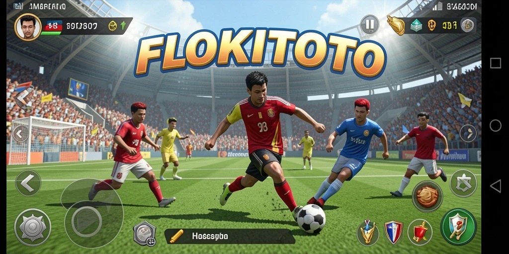Tampilan gameplay FLOKITOTO yang mendebarkan dan penuh aksi olahraga.