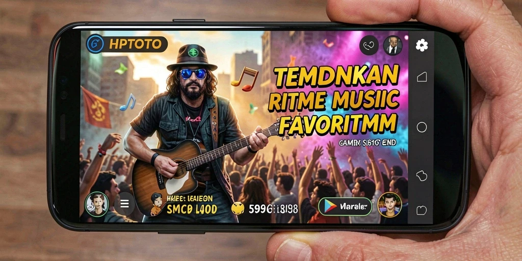 Screenshot HPTOTO menampilkan gameplay seru dan interaktif dalam musik.