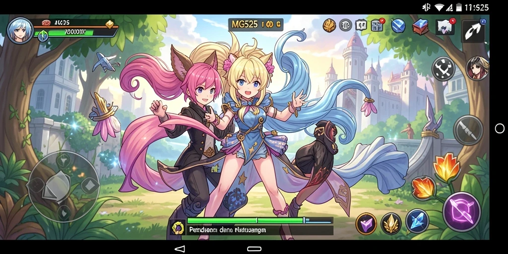 Tampilan gameplay seru dengan karakter Anime yang menarik.