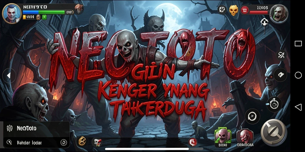 Tangkapan layar gameplay NEOTOTO yang menampilkan suasana Horror yang mencekam.