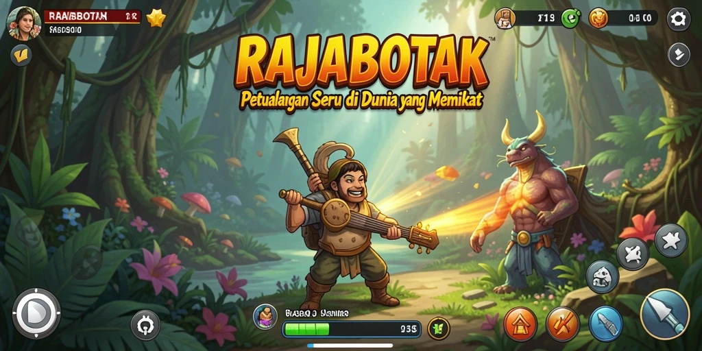 Tampilan gameplay RAJABOTAK yang penuh aksi dan petualangan seru.