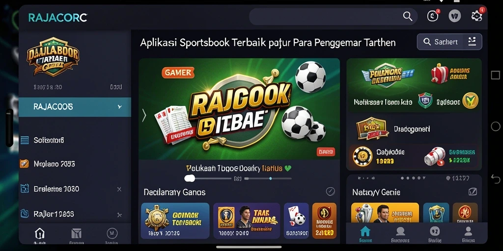 Screenshot utama RAJACORC menunjukkan gameplay taruhan olahraga yang menarik.