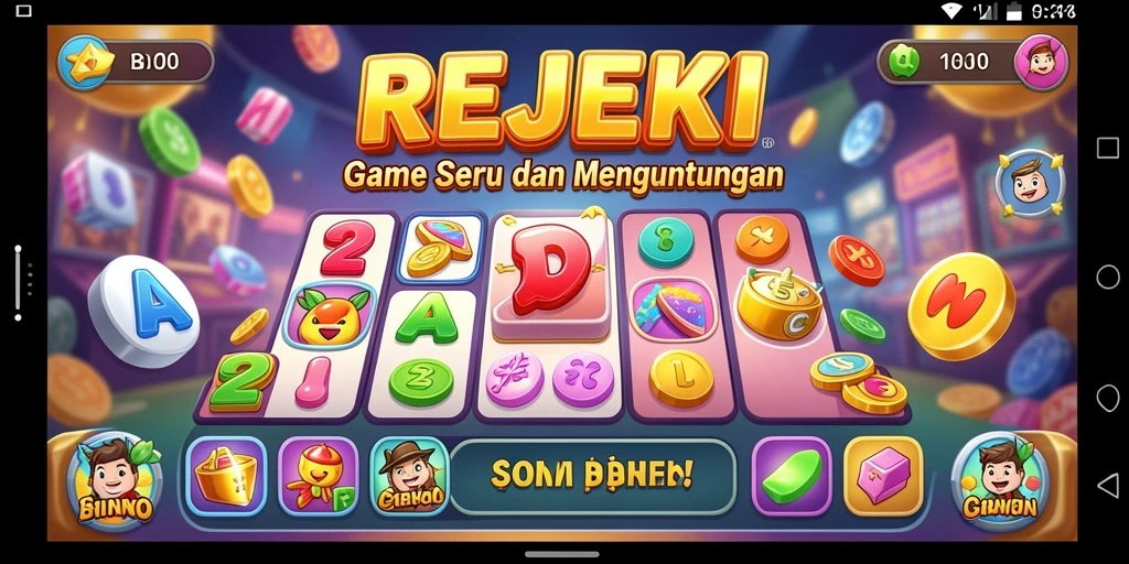 Tampilan gameplay seru dalam aplikasi Bingo REJEKI.