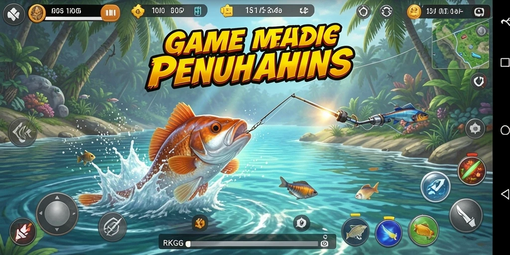 Tangkapan ikan menarik dalam gameplay RKGG yang mendebarkan.