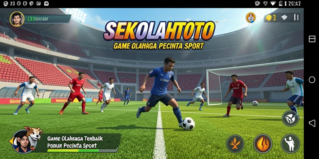 Tampilan gameplay seru dalam SEKOLAHTOTO dengan aksi olahraga yang memukau.