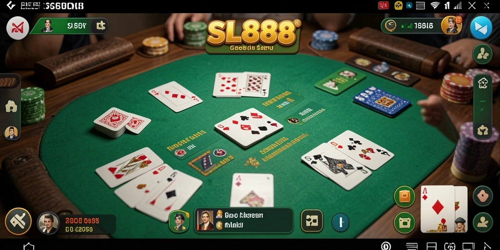 Tampilan gameplay seru SL888 dengan aksi Gaple yang menantang.